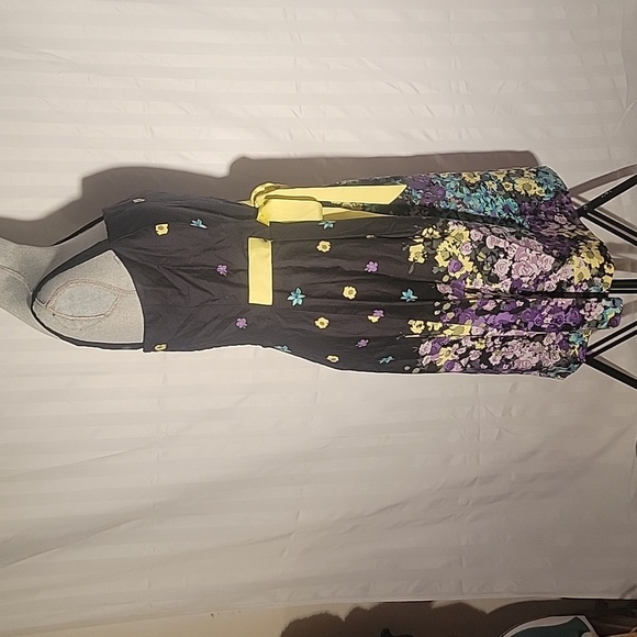 Madison Leigh Women Black Floral Sleeveless Midi Dress, Size: 12 - Picture 7 of 11